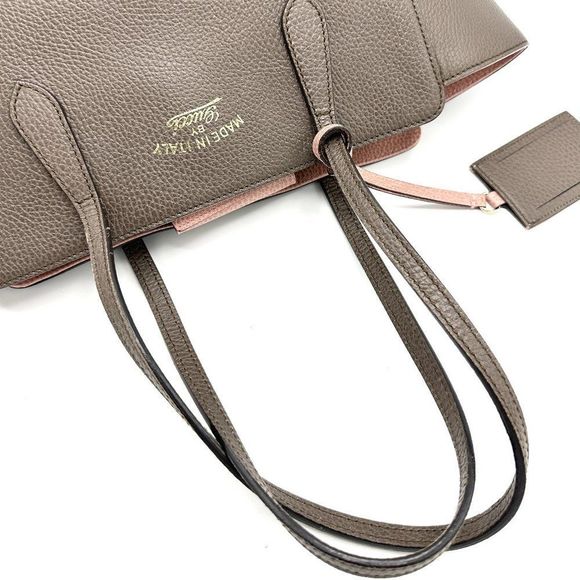 Gucci Bicolor Pebbled Leather Medium Swing Tote - Picture 9 of 10